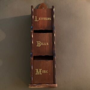 Wooden Wall Organizer with Lettering